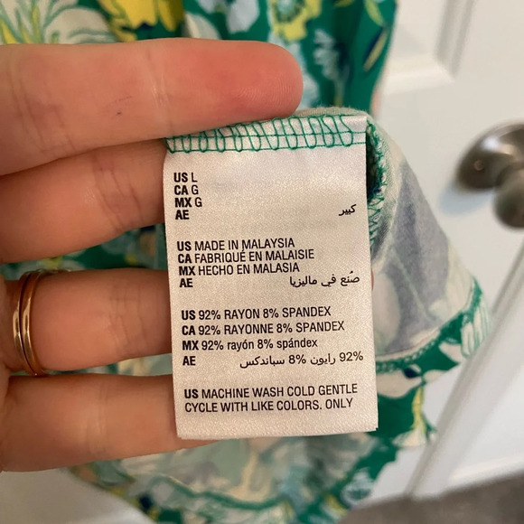 NWOT | Style & Co women’s green floral print sleeveless dress — large - Picture 4 of 4